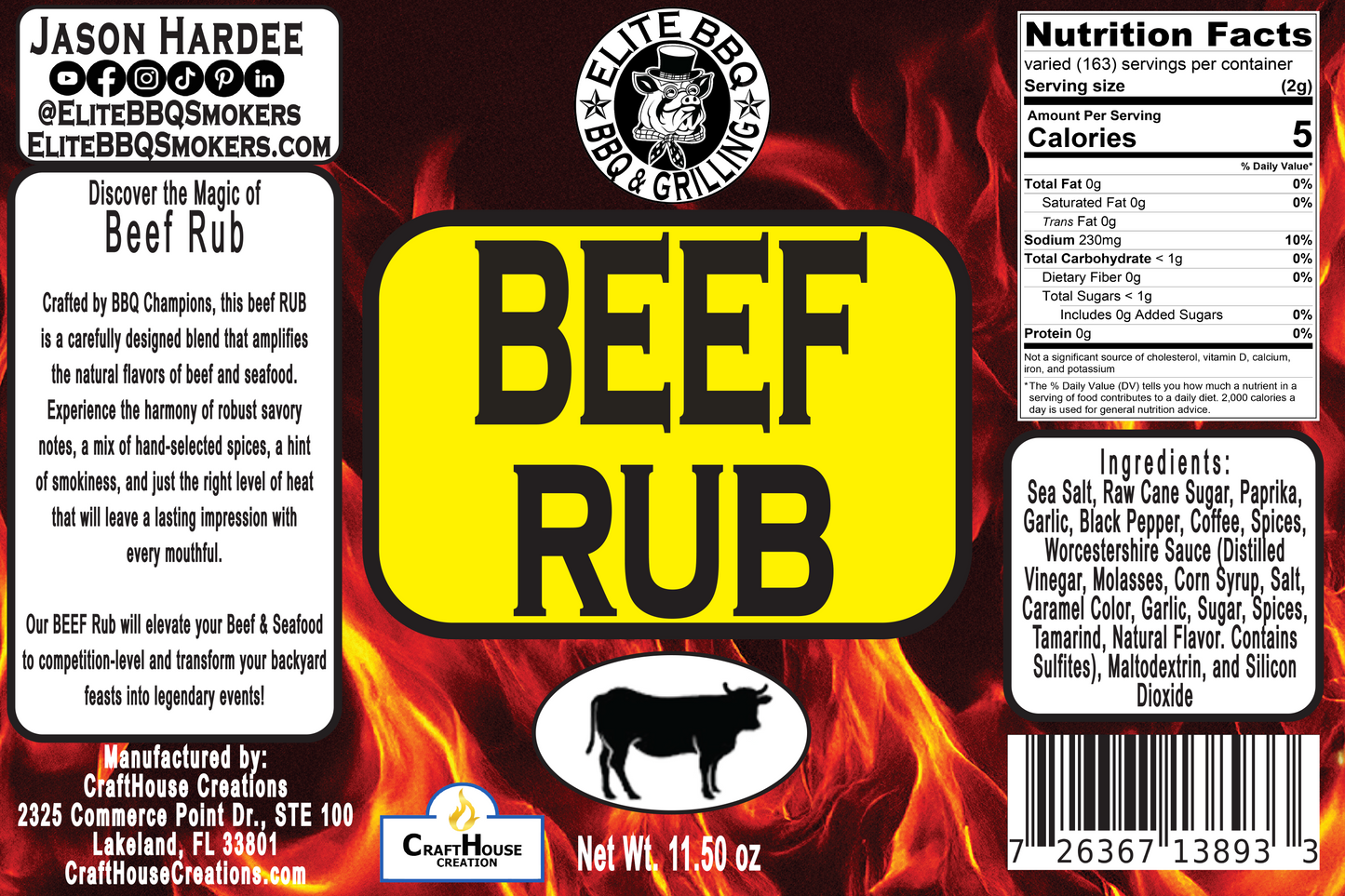 Elite BBQ Smokers Beef Rub – Competition-Crafted Steak & Brisket Seasoning