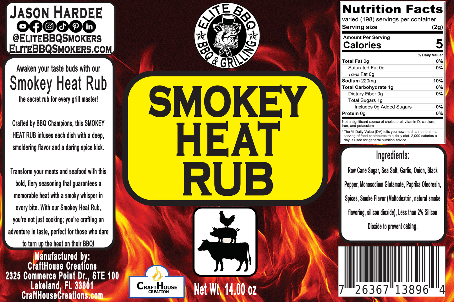 Elite BBQ Smokers Smokey Heat Rub – Sweet Heat BBQ Seasoning